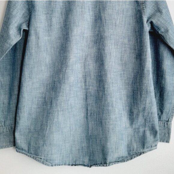 OLD NAVY 100% Cotton Chambray Blue Button Down Shirt Kids Youth Sz XL - Picture 7 of 9